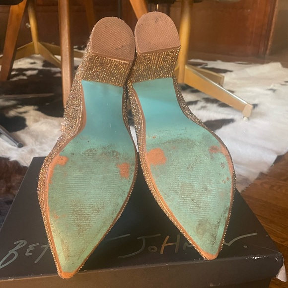 Betsey Johnson Glittering Gold Ankle Booties - Picture 2 of 5